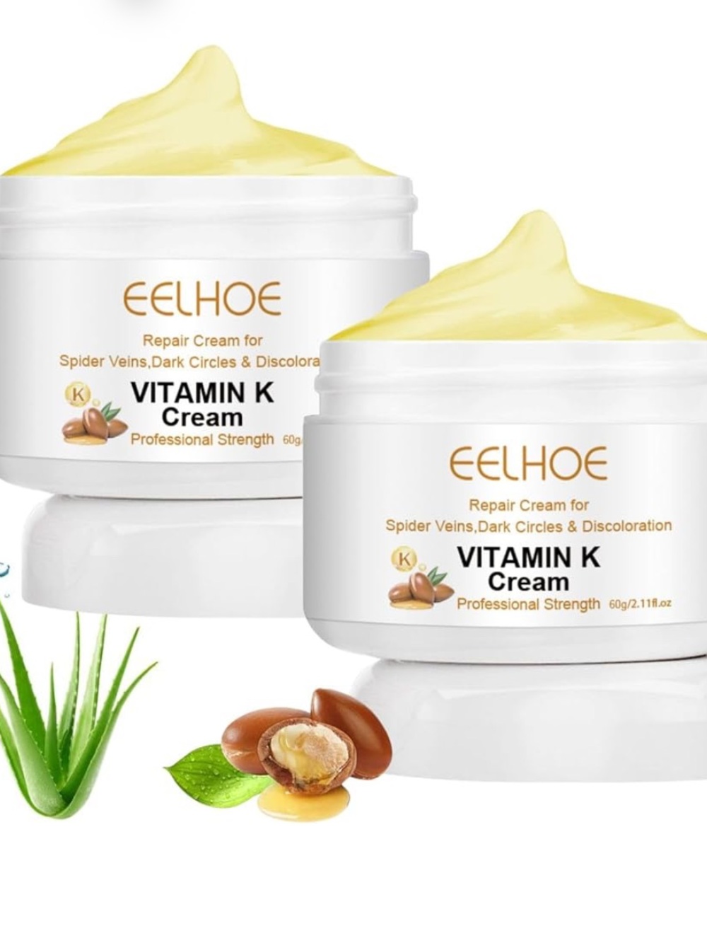 Vitamin K Cream Yellow Repair Cream  Dark Circles & Spider Veins Vericose Veins